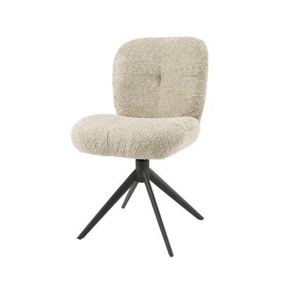 Hoyz Collection - Stoel Comfort Draaibaar. 2 Stuks - Boucle Zandkleur Beige