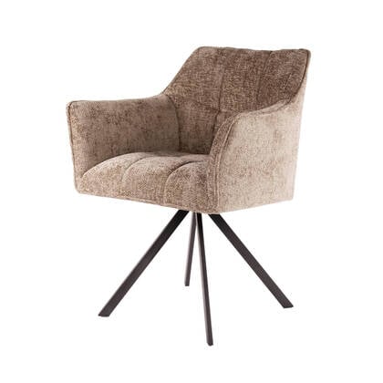 Fraaai Ramon eetkamerstoel geweven draaibaar - champagne Beige