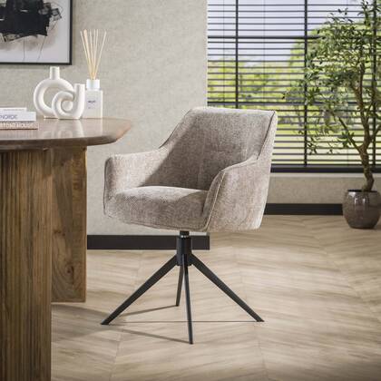 Davidi Design Pull Zand Draaistoel set van 2 Bruin