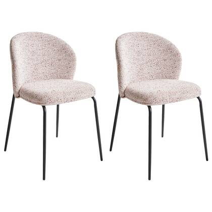 Beliani - PAONIA - Eetkamerstoel set van 2 - Beige - Polyester