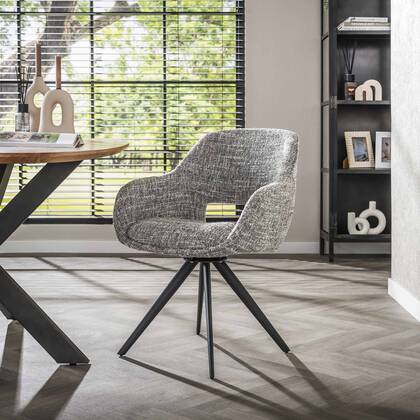 Davidi Design Gala Staal Draaistoel set van 2 Grijs