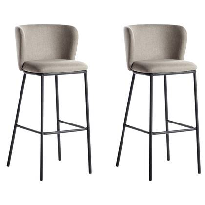 Beliani - MINA - Barkruk set van 2 - Taupe - Polyester Beige