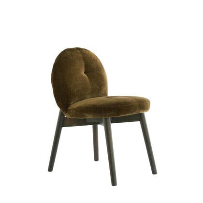 Light&living Eetkamerstoel 59x50x83 cm SINOSA velvet olijf grn+hout... Groen