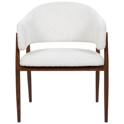 DÉJA Living - Eetkamerstoel Wit|Walnoot - Zithoogte 48cm - Dénia - Set van 2