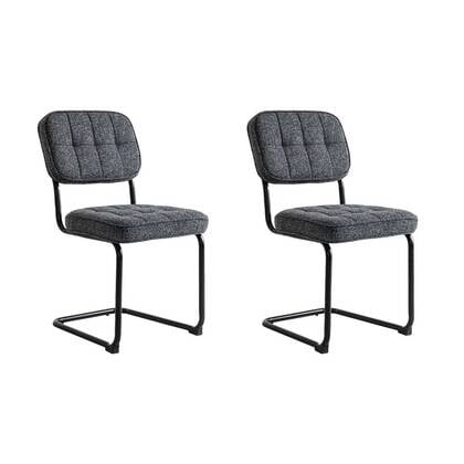 Eetkamerstoelen Flexa Antraciet Stof Set van 2