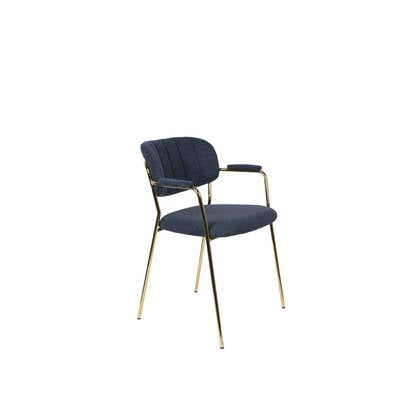 ANLI STYLE Armchair Jolien Gold|Dark Blue