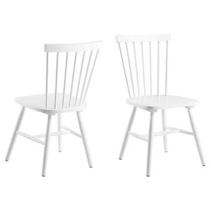Giga Living - Eetkamerstoel - Wit - Hout - Zithoogte 44,5cm - Urvik - Set van 2