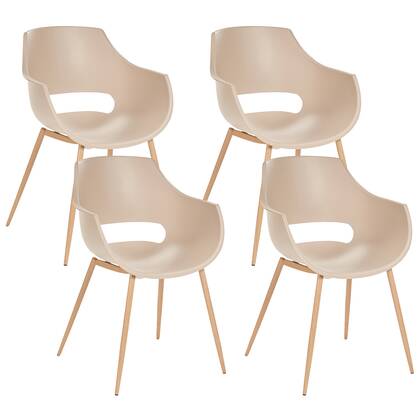 Beliani - MILLERS - Set van 4 stoelen - Beige - Synthetisch materiaal