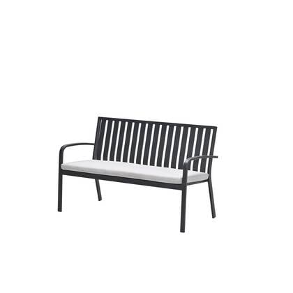 Bruno parkbank - aluminium - carbon black - valley sand Zwart