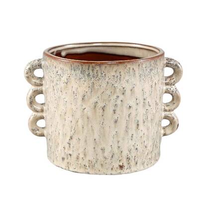PTMD Bloempot Nowreen - 22x17x17 cm - Keramiek - Creme