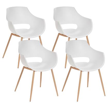 Beliani - MILLERS - Set van 4 stoelen - Wit - Synthetisch materiaal