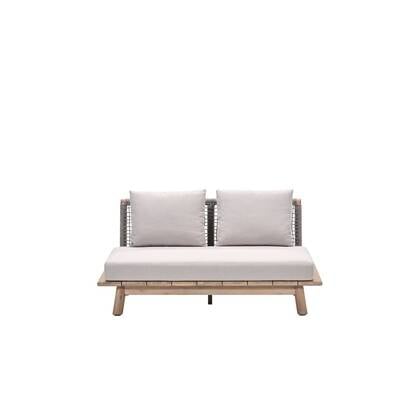 Lunar tweezitsbank - acaciahout met white wash - taupe - grey sand Bruin