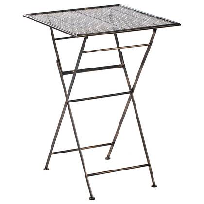 Beliani - BORMIO - Tuinbartafel - Zwart - 60 x 60 cm - IJzer