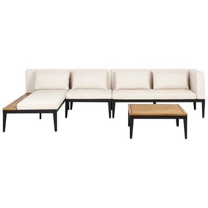 Beliani-BRACCIANO-Loungeset 4-zits-Licht-Gecertificeerd acaciahout Beige