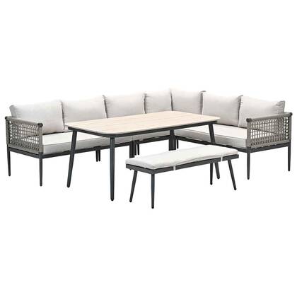 Garden Impressions Burela lounge dining set 6-delig rechts - taupe Bruin