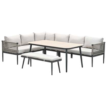 Garden Impressions Burela lounge dining set 6-delig links - taupe Bruin