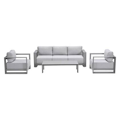 Garden Impressions Malakka loungeset 4-delig taupe Bruin