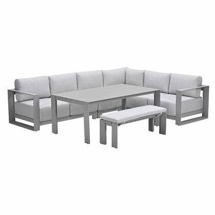 Garden Impressions Malakka lounge dining set 6-delig - taupe Bruin