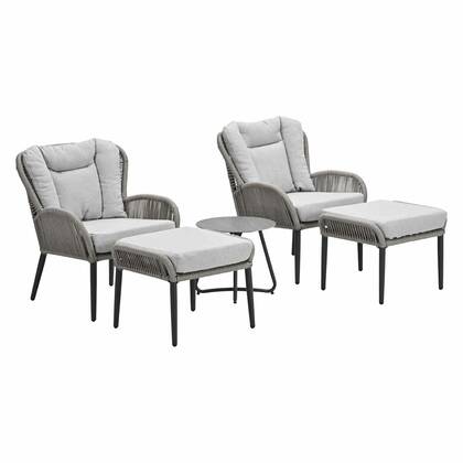 Garden Impressions Bentong - Fons loungestoelen incl. voetenbank Bruin