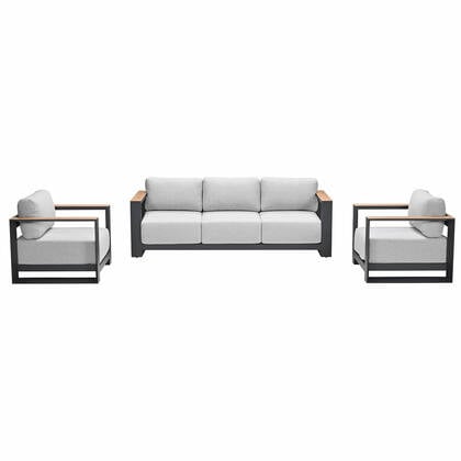 Garden Impressions Malakka loungeset 3-delig - light teak look Bruin