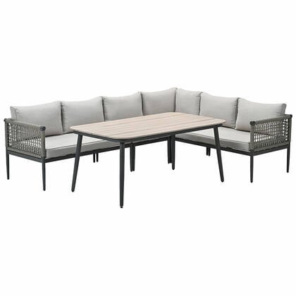 Garden Impressions Burela lounge dining set 5-delig rechts - taupe Bruin