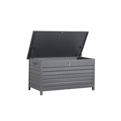 Cambridge kussenbox - aluminium - 141x73 cm - carbon black Grijs