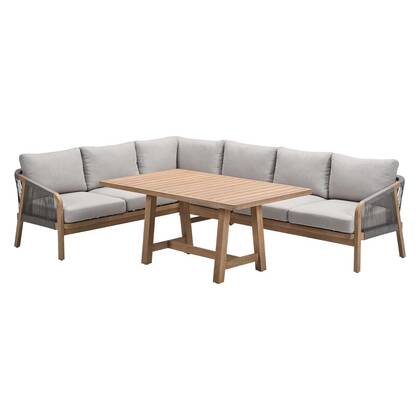 Garden Impressions Alora lounge dining set 3-delig links - grey sand Grijs