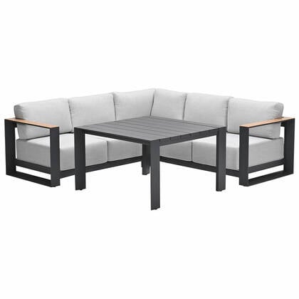 Garden Impressions Malakka lounge dining set 4-delig - light teak look Bruin