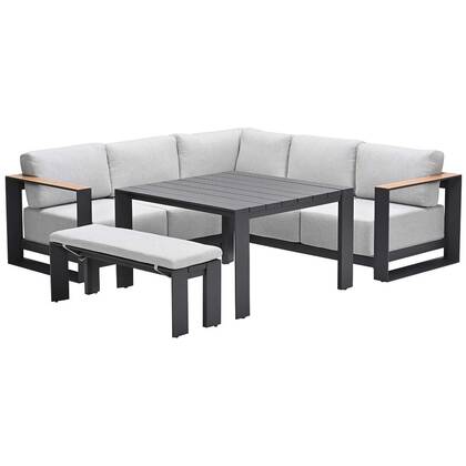 Garden Impressions Malakka lounge dining set 5-delig - light teak look Bruin