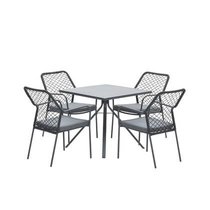 4-persoons tuinset - 4 Dido stoelen - Rimini tafel Zwart