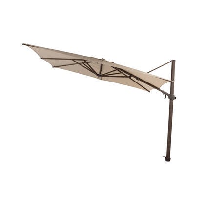 4 Seasons Zweefparasol Siesta premium 300x300 cm. - beach|dark woodlook Beige