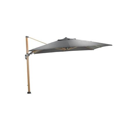 Hawaii Deluxe parasol - 300x300cm - l. teaklook - royal antraciet Grijs