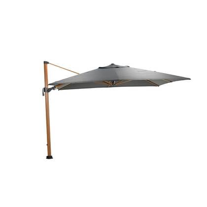 Hawaii Big Pole II parasol - 350x350 cm - l. teaklook -royal antraciet Grijs