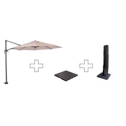 Zweefparasol Hawaii S - met voet en hoes - Ecru - 300 cm Beige