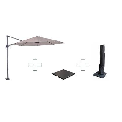 Zweefparasol Hawaii S - met voet en hoes - Zand - 300 cm Beige
