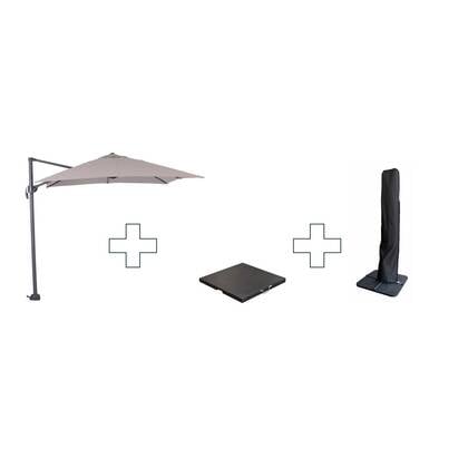 Zweefparasol Hawaii S - met voet en hoes - Zand - 250 x 250 cm Beige