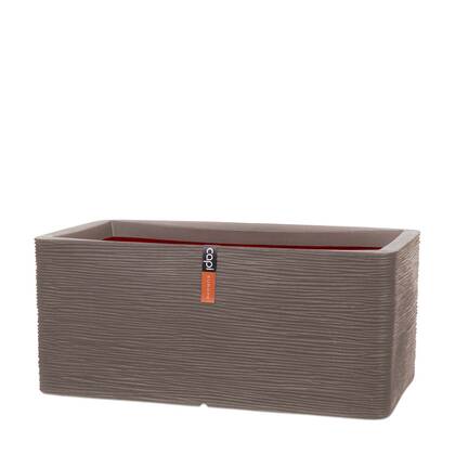 Capi Europe Bloembak rechthoek Rib NL - 73x39x32 - Warm taupe