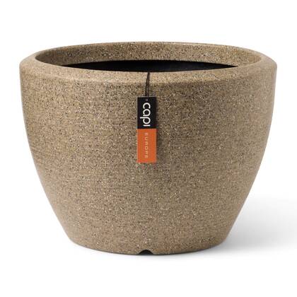 Capi Europe Bloempot bol Arc Granite - 60x48 - Warm taupe
