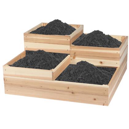 HIXA Moestuin Kweekbak Plantenbak Verhoogd voor Zaden & Planten 80x... Bruin