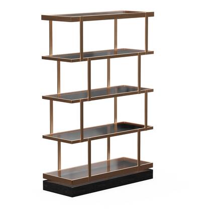 5-vaks plank 110x170cm rookglas brons en zwart eiken Bruin