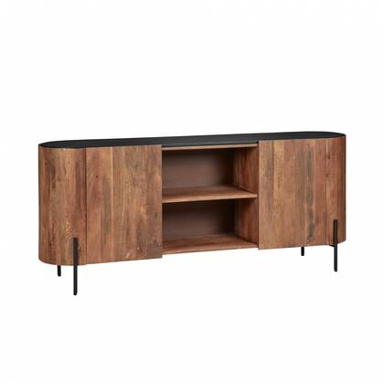 Dressoir Bogen - Bruin - Mangohout - 175x75x40cm (BxHxD)