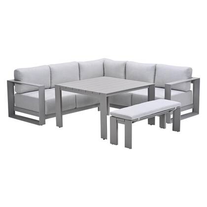 Garden Impressions Malakka lounge dining set 5-delig - taupe Bruin