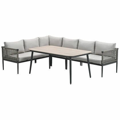 Garden Impressions Burela lounge dining set 5-delig links - taupe Bruin