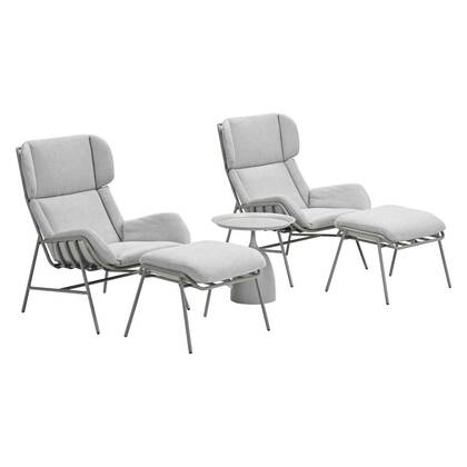 Garden Impressions Fresno loungestoelen taupe - Mati bijzettafel Bruin