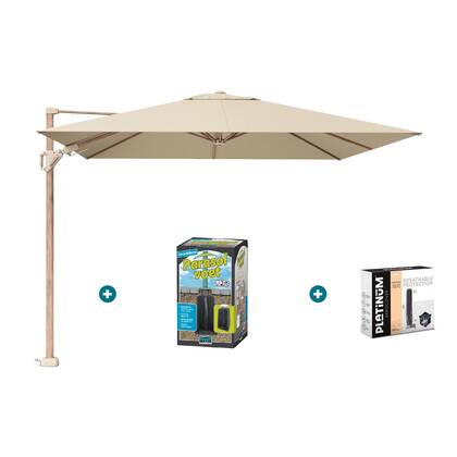 Platinum Challenger Premium T2 3x3 m Champagne Teak - met ingraafvoet en hoes Taupe