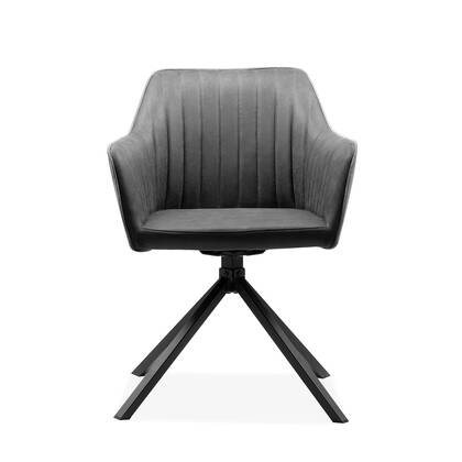 Calicosy - Eetkamerstoelen RAY - Stof - Bouclé Grijs - Set van 2 Antraciet