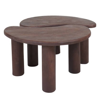 Home67 - Salontafel Lina - Espresso Mangohout - Set van 2 Bruin