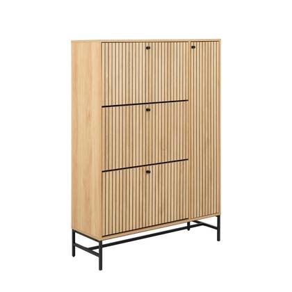 Rebellenclub Risley Schoenenkast - 99 x 140 cm - Licht Eiken Bruin