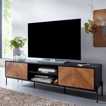 Sky Style Pera TV meubel Zwart | Eiken