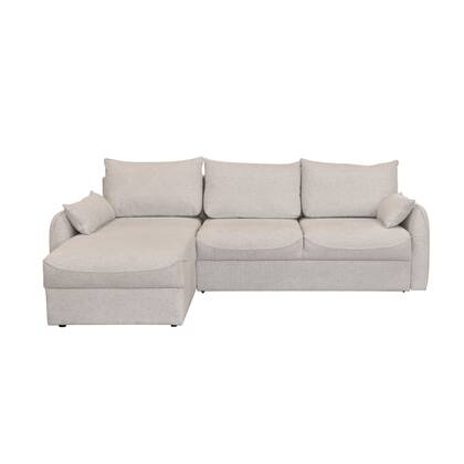 Calicosy - Hoekbank 3-zits met slaapfunctie B260 cm - NAOMI - Beige